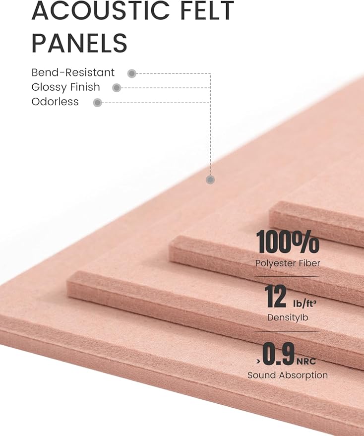 Fluxynara Large Felt Bulletin Board 36" x 24"Cork Board Alternative-6 Pack with 40 Safe Removable Adhesive Tabs, Cork Boards for Walls Cork Board for Home Office Classroom Pin Board-Coral