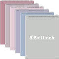 Maitys 6 Pcs Legal Pad Steno Spiral Notebook 8.5" x 11" Top Bound Spiral Pads Hard Cover College Ruled Notepad 70 Sheet Pad for School Office University Home(Pastel Color,Whimsical Style)