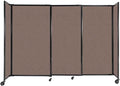 Versare Straightwall Sliding Portable Wall Partition | Freestanding Office Dividers | Locking Wheels | Temporary Room Separator | 7'2'' Wide x 5' Tall Latte Fabric Panels