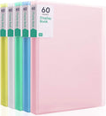 Phyxin 60-Pocket Portfolio Binder Organizer, Binder Sheet Protectors 8.5" x 11", Displaying 120 Page Plastic Folders for Documents, Document Organizer for Concert, Artwork, School & Office Use, 5 Pack