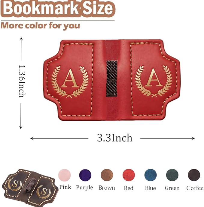 Personalized Mark Bookmark with Pen Holder, Leather Magnetic Book Marker 26 Letters,Custom Initials Page Marks, Gifts for Book Lovers Readers Men Women (Blue, J)