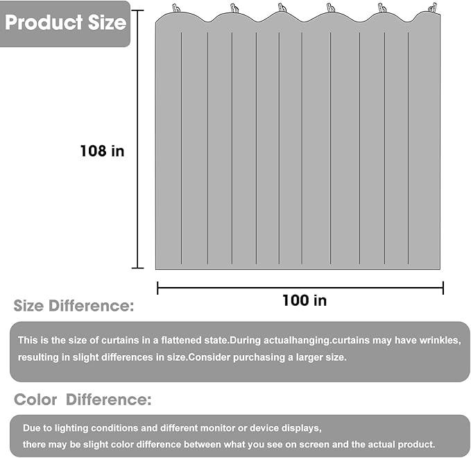 Cbsroro Room Divider Blackout Curtain Track Curtains Wall Dividers Panels Screen for Living Rooms Bedroom Office Privacy Partition Separation, W100 × L108 Inch,1 Panel, Grey