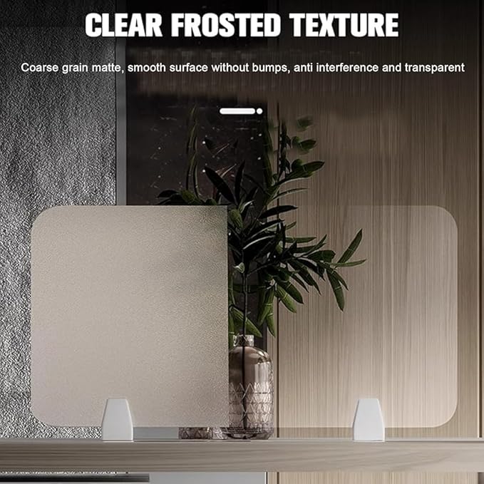 RCJCQSR Acrylic Frosted Privacy Free Standing Screen, Visual Distractions Privacy Panel Portable Desk Divider Guard for Table Top Workstation for Home Office(Size:60x30cm(23.6x11.8))