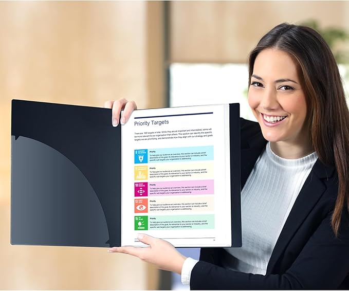 Dunwell Presentation Binder 12-Pocket, Displays 24 Pages, 8.5x11 Portfolio Binder with Plastic Sleeves, Storage and Organizer for Documents, Certificates, Projects, Photos (3 Pack, Black)
