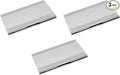 Stephanie Imports Set of 3 Slim & Minimalist Metal Business Card Holder Unisex Case (Silver Dual Band)