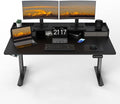 ExaDesk 63 x 30 Inch Electric Standing Desk with 2 Drawers, Adjustable Height Widened Stand Up Desk with Storage, Sit to Stand Ergonomic Workstation for Home Office, Classic Black