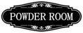 Powder Room Sign Sticker for Business and Home，Self-adhesive Cute Powder Room Door Decor，Waterproof Guest Bathroom Decals for House，Office，Shop