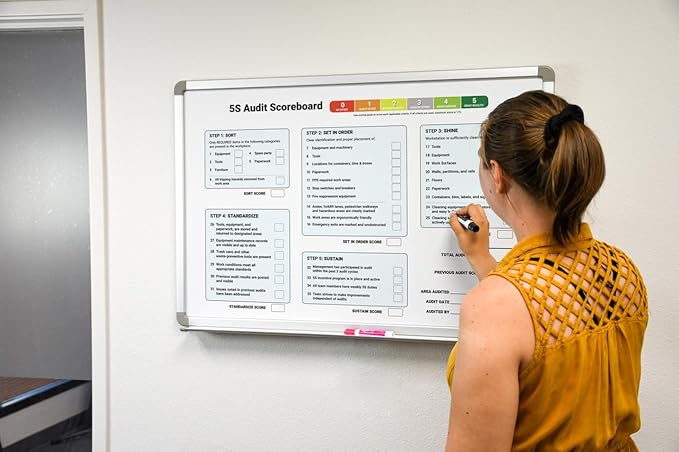 5S Audit Scoreboard Whiteboard 36" x 24"