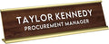 Custom Engraved Desk Plate | Personalized with your Name and Title | Perfect Decor for Office, Business, or Home | Multiple Font and Color Options | 2x8" or 2x10" (Walnut w/White Letters, 2x10")