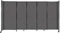 Versare Straightwall Sliding Portable Wall Partition | Freestanding Office Dividers | Locking Wheels | Temporary Room Separator | 11'3'' Wide x 6' Tall Charcoal Gray Fabric Panels