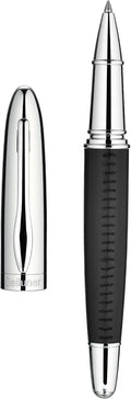BEILUNER 318 Luxury Leather Pen, Hand-Stitched Premium Leather, Chrome-Plated Finish, Schmidt Ink Refill, Best Rollerball Pen Gift for Men & Women, Refillable, Executive Writing, Nice Pens
