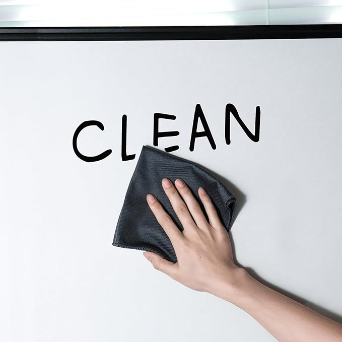 loukin 4 Pack Whiteboard Cleaning Cloth, Dry Erase Board Cloth for Classroom, Home and Office Use, Reusable and Washable, Grey, 12" x 12"