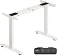 BIZUM Dual Motor Electric Standing Desk Frame with Memory Controller, Computer Memory Desk Adjustable Table Legs Up to 47.2" for Home Office, Glossy White