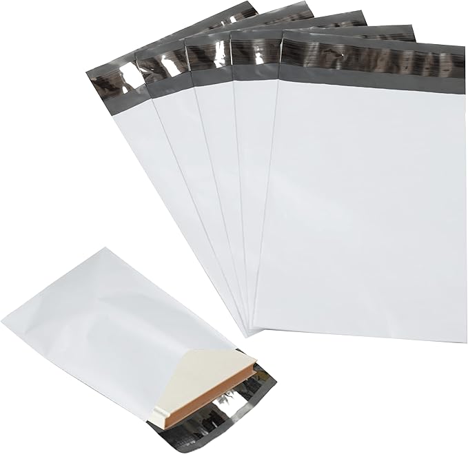 1000 Pack Secure Seal White Poly Mailers - 14.5x19 Safe Shipping Bags - E-Commerce Self Sealing 2 Mil Poly Envelopes
