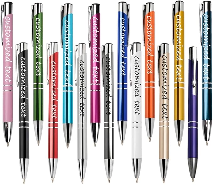 Yucold Customized ballpoint pens in bulk, personalized ballpoint pens with free engraving, for use in companies, enterprises, graduation anniversaries (Multicolor,39)