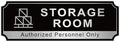 Storage Room Sign for Business Door, Self-Adhesive Durable Modern Storage Room Sticker, Brushed Silver Authorized Personnel Only Signs for Home, Business, Restaurants, Private Area