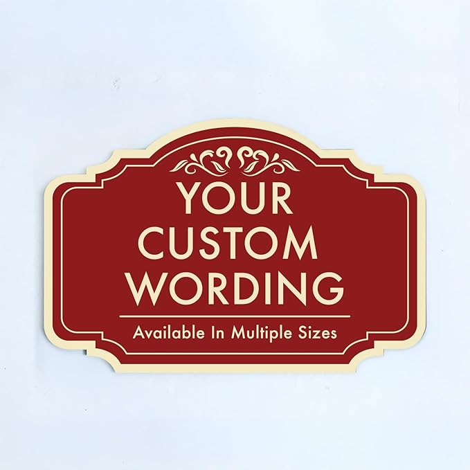 Custom Red Decorative Outdoor Metal Sign, Personalized Aluminum Design 2 Red Brick 12x8 In