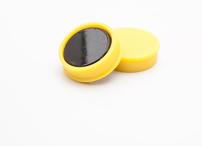 Bullseye Office 24 Round Black Fridge Magnets, Button Shaped, Small Colorful Magnetic Discs for Kitchen, Cabinet or Classroom, Perfect Whiteboard Supplies for Teachers (Black)