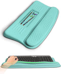 KUOSGM Ergonomic Wave Wrist Rest with Keyboard Stand, Cushioned Palm Rest, Comfortable Integrated Memory Foam for Natural Typing and Relieve Wrist Pain, Baby Blue