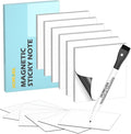 HOMiDEK Reusable Magnetic Sticky Notes, (30 Pack, 3x3 in) Dry Erase Magnets Magnetic Labels with Marker, Easy to Post Notes for Whiteboard, Fridge, Locker, Cabinet, Door - Office & Classroom