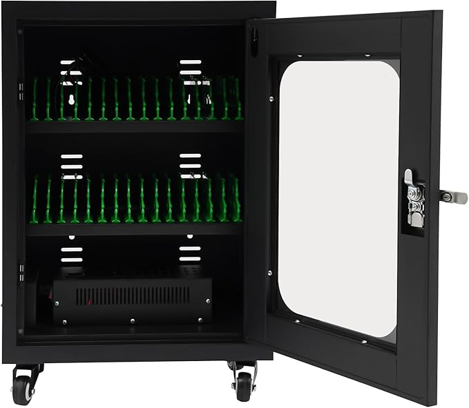 QUEWATSA Cell Phone Charging Station, 30-Device Rechargeable Mobile Phones Charging Cabinet, Locking and Charging Phone Storage Box, Mobile Charging Cart, Lockable Device Charging Locker