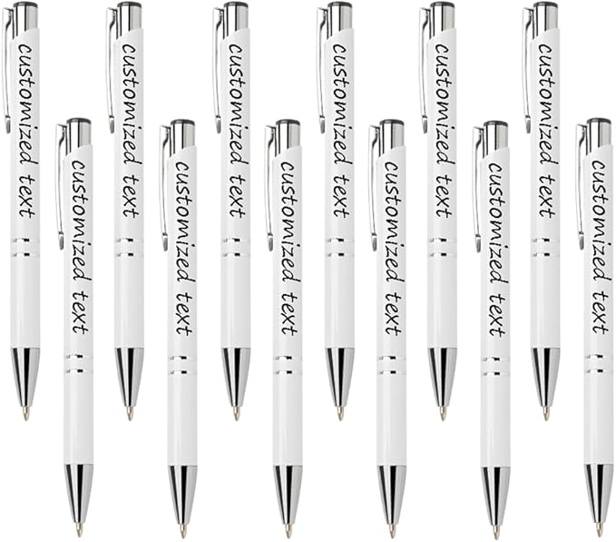 Yucold Customized ballpoint pens in bulk, personalized ballpoint pens with free engraving, for use in companies, enterprises, graduation anniversaries (Off White,130)