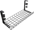 SEWCHICS Under Desk Cable Management Tray Cable Organizer Rack No Drill Black 500Mm Large Capacity Cord Holder for Office and Home Desk Storage