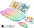 Ergonomic Wrist Rest for Keyboard, Soft Memory Foam Cloud Keyboard Stand Pad with Wrist Rest Set with Non-Slip Silicone Base, Easy Typing, Pain Relief, Comfort for Computer Laptop Mac - Rainbow