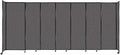 Versare Straightwall Sliding Portable Wall Partition | Freestanding Office Dividers | Locking Wheels | Temporary Room Separator | 15'6'' Wide x 6'10'' Tall Charcoal Gray Fabric Panels