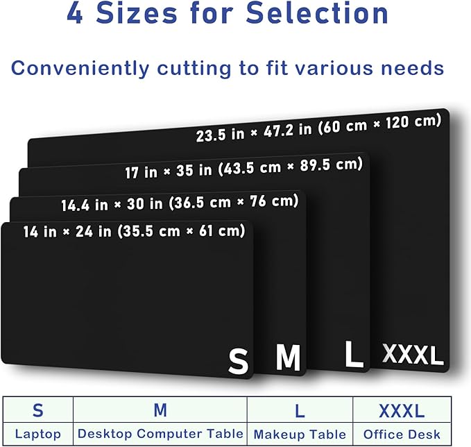 Boutilon Leather Desk Pad Protector,Non-Slip Mouse Pad,Laptop Desk Pad,Office Mouse Mat,Waterproof Leather Desk Blotter,Desk Writing Pad for Office and Home,Laptop Blotter (XL-Black,35.4"x 15.7")