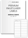 HOUSELABELS 20-up Shipping Labels (4" x 1") for Laser and Inkjet Printers, 1,000 Sheets