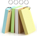 4 x 6 Inch Colored Index Cards, 160 Count Lined Flash Cards with Ring for Back to School, Ruled and Blank Note Cards for Office Supply, Portable Colorful Study Flashcards for Home and School
