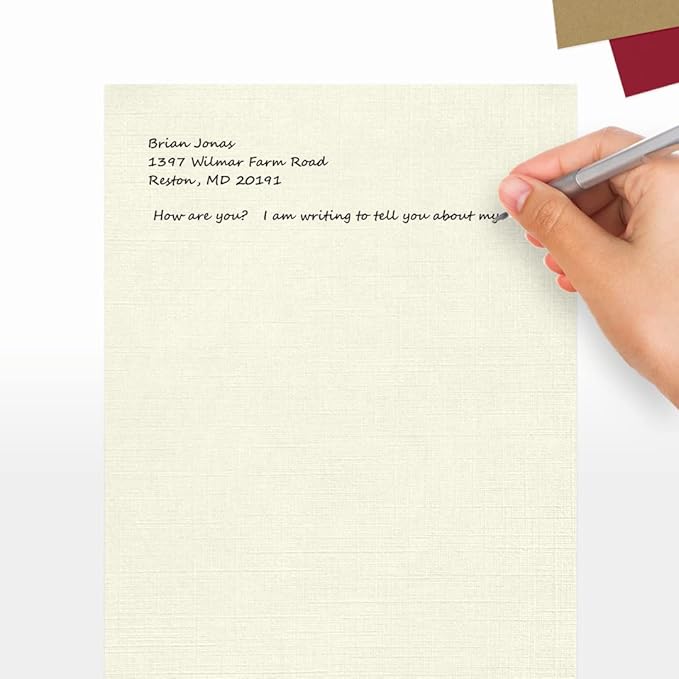 LUXPaper 8.5" x 11" Classic Linen Paper | Letter Size | Natural White | 70lb. Text | 1,000 Qty