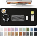 YSAGi Leather Desk Protector, Non-Slip Large Mouse Pad, Waterproof PU Laptop Mat Table Pad for Office and Home (90 x 43 cm, Black)