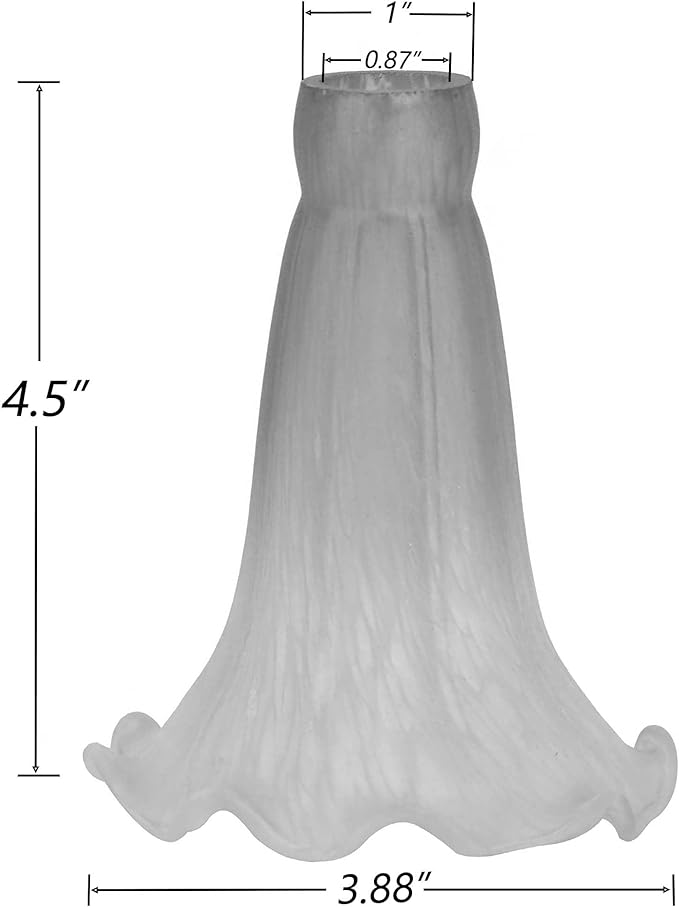 Bieye LS101S Lily Flower Blown Glass Lampshade (White Amaranth, Opening I.D. 0.87" x O.D. 1")