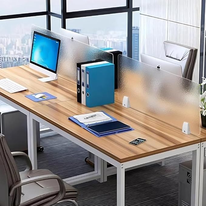RCJCQSR Acrylic Frosted Privacy Free Standing Screen, Visual Distractions Privacy Panel Portable Desk Divider Guard for Table Top Workstation for Home Office(Size:40x40cm(15.7x15.7))
