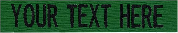 Custom Uniform Name Tapes Solid Colors. Kelly Green Fabric, 5 Inch Hook Fastener (Uniform Ready Fastener)