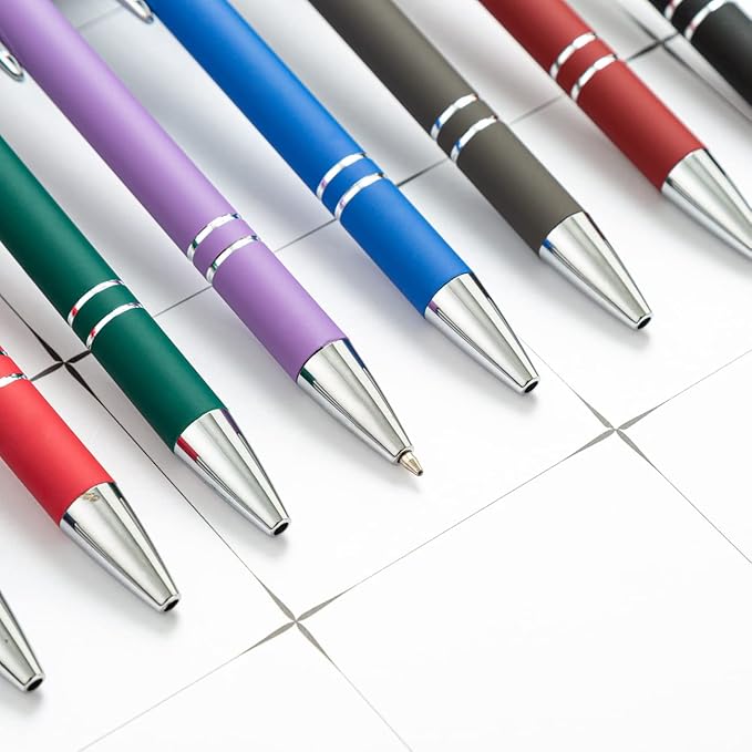 HEYZARDA Personalized Pens with Name Text Logo Custom Ballpoint Pen for Business Office Events with Stylus for Touchscreen 20 Pcs Orange