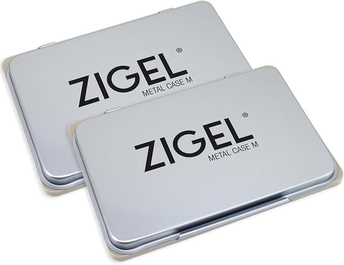 2 Pack Metal Case Stamp Pad Medium Size, Dry - Size: 3" x 4" - Choose from 15 Ink Colors