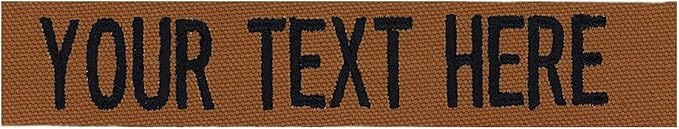 Custom Uniform Name Tapes Solid Colors. Rusty Brown Fabric, 5 Inch Sew on