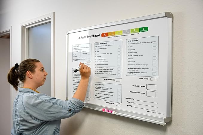 5S Audit Scoreboard Whiteboard 48" x 36"
