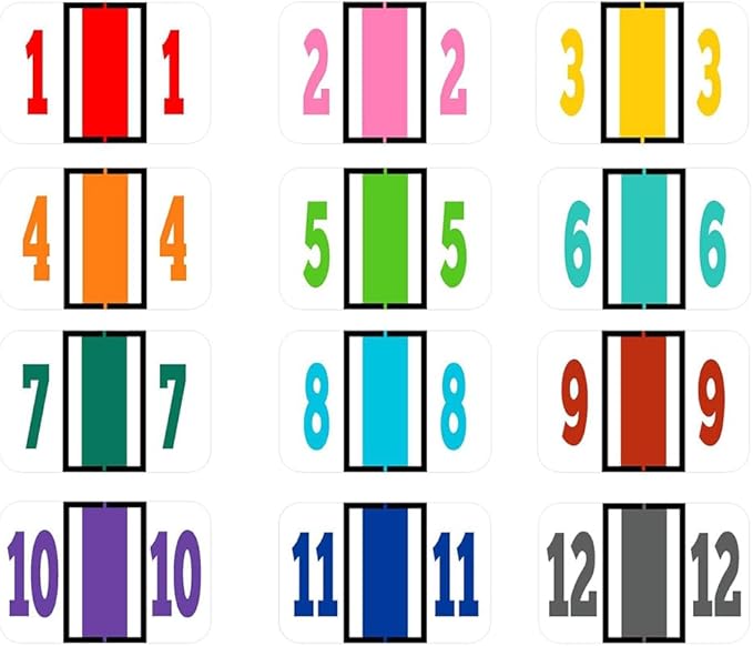 File Right Number Labels Roll – Color-Coded Numeric Filing Labels, 1-5/8" × 7/8" Laminated Self-Adhesive File Folder Numbers for, Office Filing Systems, Automotive Records – Roll #9, 4 Roll