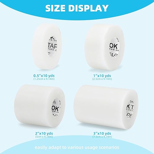 OK TAPE OKPore Transparent Medical Tape (Pack of 12) - First Aid Surgical Tape Hypoallergenic and Breathable for Wound Dressing Care, Latex Free, 1in x 10yds