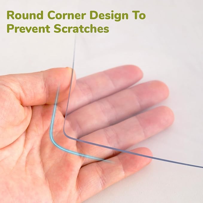 Eisdroma 28 x 60 Inch Clear Table Cover Protector, Clear Table Protector for Dining Room Table, 1.5mm Plastic Table Cover, Waterproof Table Pad for Kitchen, Office