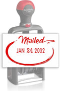 Heavy Duty Style Office Date Stamp with MAILED - Self Inking Dater - Style C - Red Ink Color