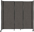 Versare Straightwall Sliding Portable Wall Partition | Freestanding Office Dividers | Locking Wheels | Temporary Room Separator | 7'2" Wide x 6'10" Tall Mocha Fabric Panels