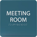 ADA CENTRAL SIGNS - 6" X6" Meeting Room Sign - ADA Compliant Tactile Graphics Grade 2 Braille Text Acrylic Wall Sign - Privacy Interview Room Name Door Sign for Schools Hospitals Offices & Apartments