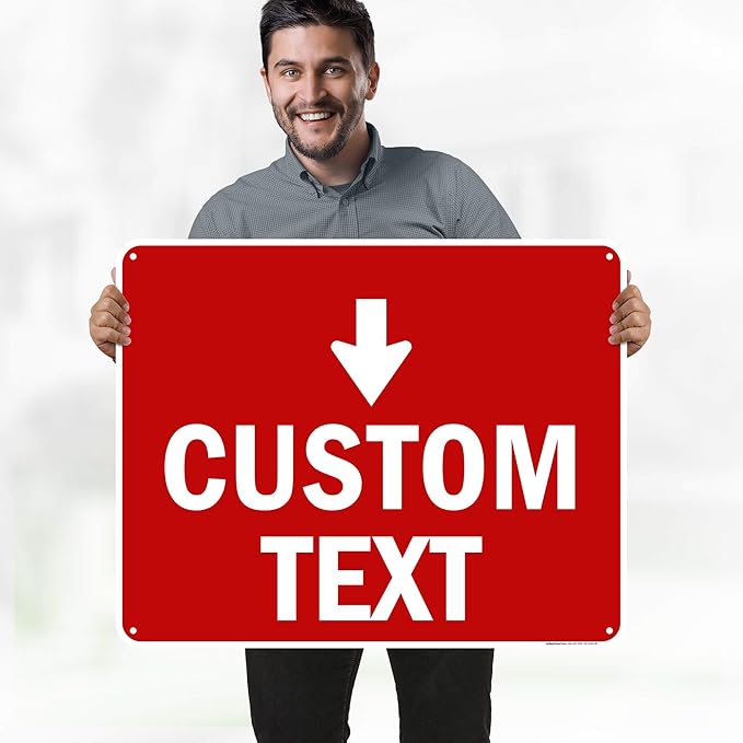 Custom Arrow,Custom Directional Sign, Down Arrow,24x30 Inches, 55 mil thick HDPE (high density polyethylene) Made in USA by My Sign Center