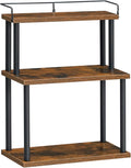 HOOBRO Kitchen Countertop Organizer, Moveable Corner Shelf, Desktop Storage Organizer for Countertop, Office Desk, Living Room, Rustic Brown and Black BF02TL01