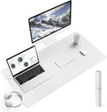 YSAGi Non-Slip Leather Desk Pad L Size, Waterproof Laptop Computer Desk Keyboard Mat, Table Protector Blotter Mat, Large Mouse Pad for Office/Work/Home/Decor(White, 35.4" x 17")
